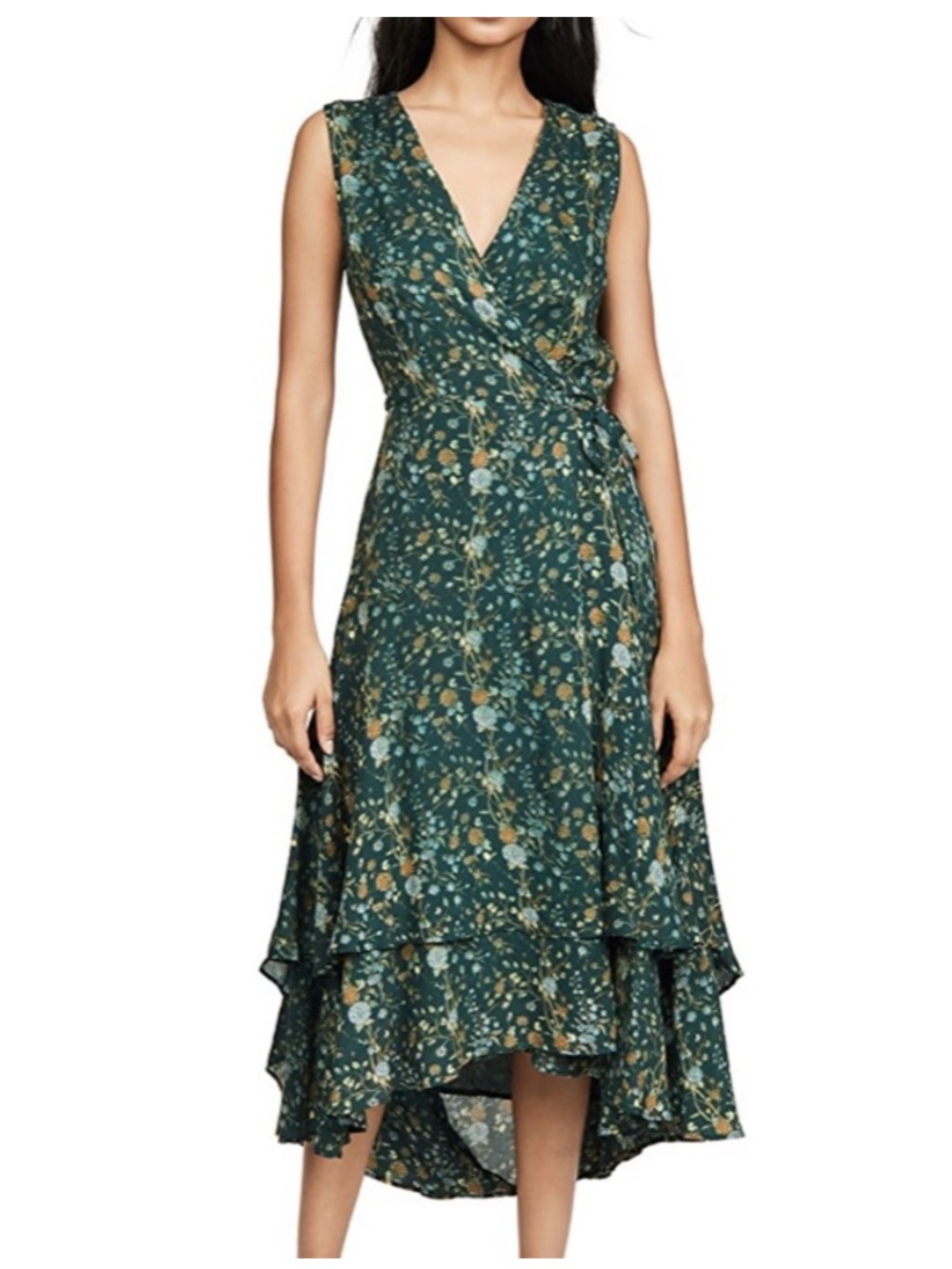 Roller Rabbit Filippa Midi Wrap Dress in Green Beringhouse Floral